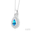 Silver Bold Pear Shape Gemstone Pendant