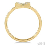 1/8 Ctw Wishbone Round Cut Diamond Petite Ring in 10K Yellow Gold