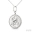 Silver Aquarius Zodiac Medallion Pendant