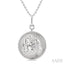 Silver Aquarius Zodiac Medallion Pendant