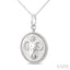 Silver Aries Zodiac Medallion Pendant