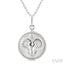 Silver Aries Zodiac Medallion Pendant