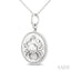 Silver Cancer Zodiac Medallion Pendant