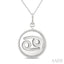 Silver Cancer Zodiac Medallion Pendant