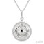 Silver Cancer Zodiac Medallion Pendant