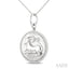 Silver Capricorn Zodiac Medallion Pendant