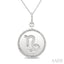 Silver Capricorn Zodiac Medallion Pendant