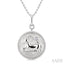 Silver Capricorn Zodiac Medallion Pendant