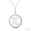 Silver Gemini Zodiac Medallion Pendant