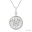 Silver Gemini Zodiac Medallion Pendant