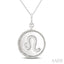 Silver Leo Zodiac Medallion Pendant