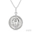 Silver Leo Zodiac Medallion Pendant