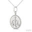 Silver Libra Zodiac Medallion Pendant
