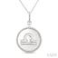 Silver Libra Zodiac Medallion Pendant
