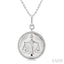 Silver Libra Zodiac Medallion Pendant