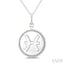 Silver Pisces Zodiac Medallion Pendant