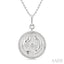 Silver Pisces Zodiac Medallion Pendant