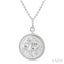 Silver Sagittarius Zodiac Medallion Pendant