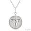 Silver Taurus Zodiac Medallion Pendant