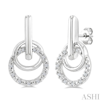 Silver Diamond Fashion Drop Earrings