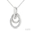 Silver Diamond Fashion Drop Pendant
