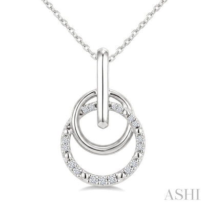 Silver Diamond Fashion Drop Pendant
