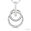 Silver Diamond Fashion Drop Pendant