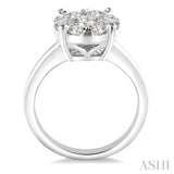 1 1/2 Ctw Lovebright Round Cut Diamond Ring in 14K White Gold