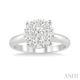 1/2 Ctw Lovebright Round Cut Diamond Ring in 14K White Gold