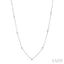 Silver Diamond Station Necklace