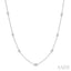 Silver Diamond Station Necklace