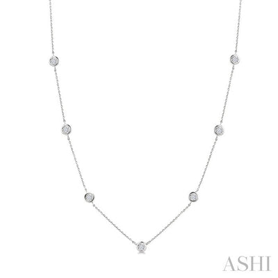 Silver Diamond Station Necklace