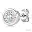 Silver Diamond Stud Earrings