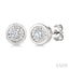 Silver Diamond Stud Earrings