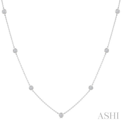 Silver Diamond Station Necklace
