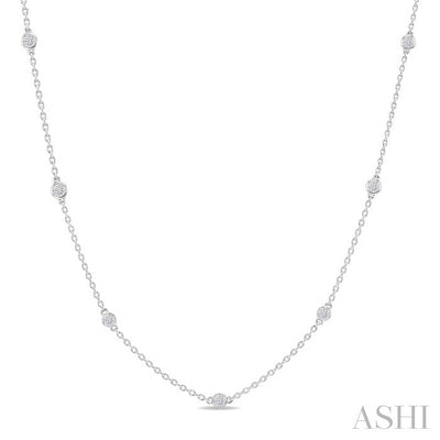 Silver Diamond Station Necklace