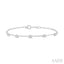 Silver Diamond Station Chain Bracelet