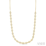 1 1/2 Ctw Mariner Link Round Cut Diamond Necklace in 14K Yellow Gold