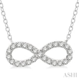 1/4 Ctw Round Cut Diamond Infinity Pendant in 14K White Gold