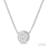 1/6 Ctw Round Shape Lovebright Diamond Necklace in 14K White Gold