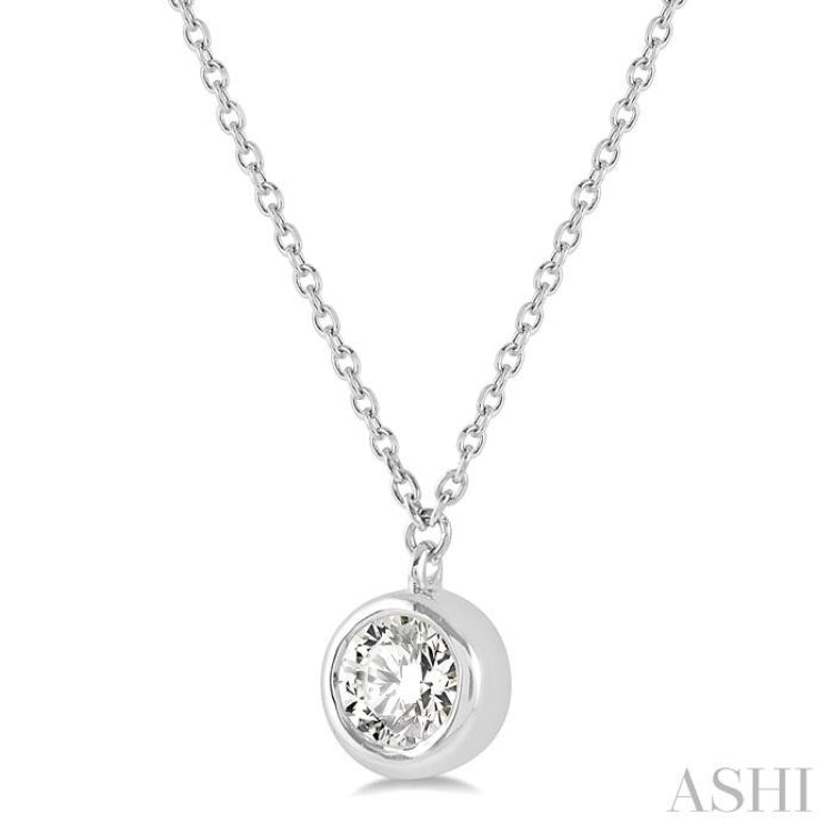 3/8 ctw Round Cut Diamond Necklace in 14K White Gold – D.J.