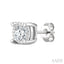 Silver Miracle Plate Diamond Fashion Stud Earrings