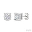 Silver Miracle Plate Diamond Fashion Stud Earrings