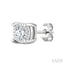 Silver Miracle Plate Diamond Fashion Stud Earrings