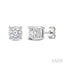 Silver Miracle Plate Diamond Fashion Stud Earrings