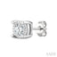 Silver Miracle Plate Diamond Fashion Stud Earrings