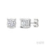 Silver Miracle Plate Diamond Fashion Stud Earrings