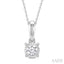 Silver Miracle Plate Diamond Fashion Solitaire Pendant