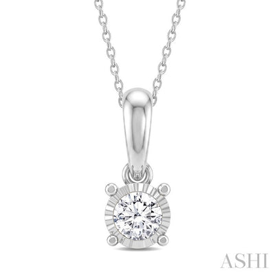 Silver Miracle Plate Diamond Fashion Solitaire Pendant