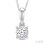 Silver Miracle Plate Diamond Fashion Solitaire Pendant